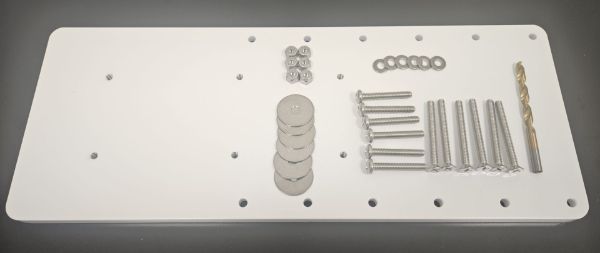 Picture of 1/2" x 7" x 18" Aluminum Mounting Plate w/ Hardware Complete, - WHITE